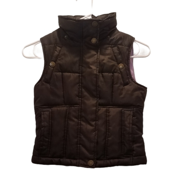 London Fog Girls Kids Puffer Vest Brown Small Size 7/8 Fall Back to School - Picture 1 of 7
